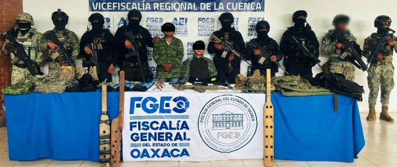 Desarticulan casa de seguridad de célula delictiva que operaba en límites entre Oaxaca y Veracruz; se hacían pasar por militares 